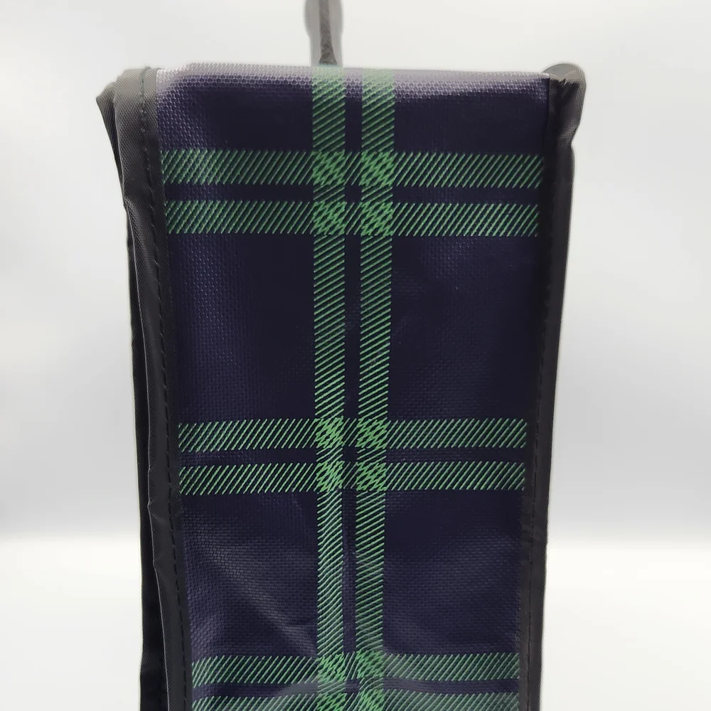 Vintage 70s Styleton American Inc. Men's Navy and Green Carry Fold - A - Bag